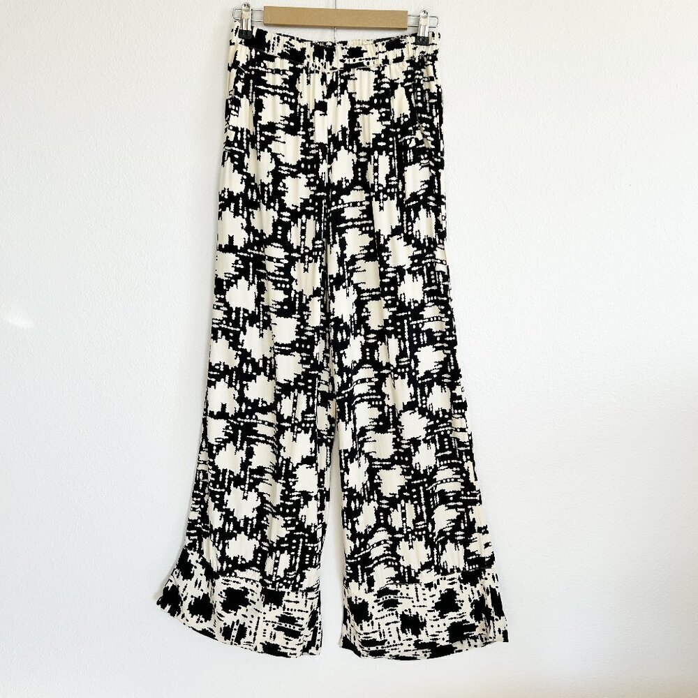 Lilka Anthropologie Pants Prescott Abstract Printed Wide Leg Palazzo